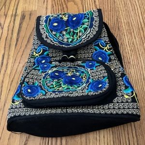 Embroidered mini backpack